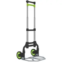 HOMCOM Cărucior Portbagaj Pliabil Capacitate 70 kg cu Mâner Telescopic din Aluminiu, Argintiu | Aosom Romania