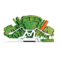 2-conductor ground terminal block; 6 mm²; with touch-proof test socket; for 4 mm Ø test plugs; side and center marking; for DIN-rail 35 x 15 and 35 x 7.5; Push-in CAGE CLAMP®; 6,00 mm²; green-yellow