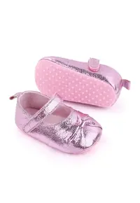 Pantofi Metalic - Cu Fundita - Casual - Textil - Fete - Velcro - Roz - Roz