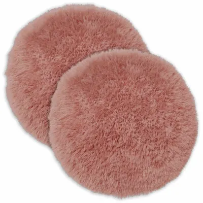 vidaXL Husă pentru pernă 2 pcs HEERLEN Roz Ø 60 cm Fleece PV