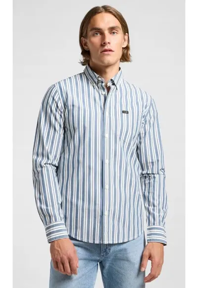 Camasa barbati - Orion Stripe - bumbac - alb - maneca scurta - croiala regular fit