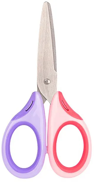 Foarfece pentru copii Deli Comico - E6068, 13,5 cm, manere colorate, roz