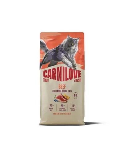 CARNILOVE True Fresh Cat Beef Adult Large 6 kg vită, hrană pisici rase mari