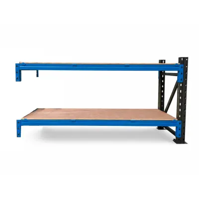 Prelungire pentru masa de lucru industriala cu placaj L2000 x D600 x H1000mm-1000kg/nivel GRAY & BLUE