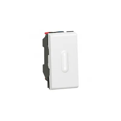 Intrerupator cap scara Mosaic - cu LED indicator 20 AX 250 V~ - 1 module - alb