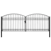vidaXL Poartă de gard ASSEN Ușă dublă cu blat arcuit din oțel 400x150 cm