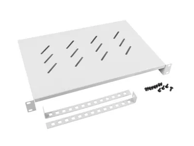 Poliță fixă 19" 1U / 483x300 mm, max. 25 kg, gri