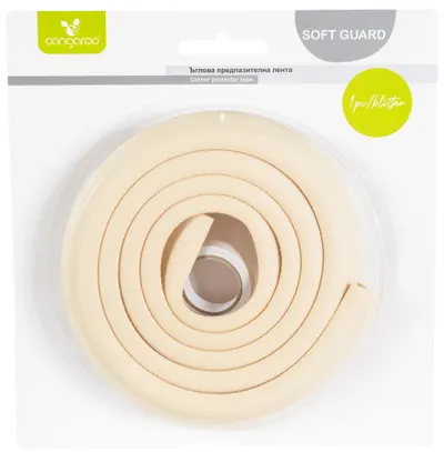 Bandă de protecție pentru colțuri Cangaroo - Soft Guard, Beige, 2 m