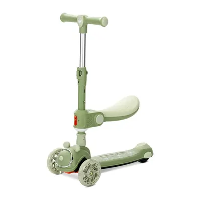 Trotineta cu 3 roti, sezut si anvelope cu lumini Lorelli Speedster Verde