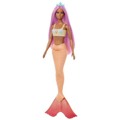 Papusa - Barbie Dreamtopia - Sirena cu parul roz si coada portocalie