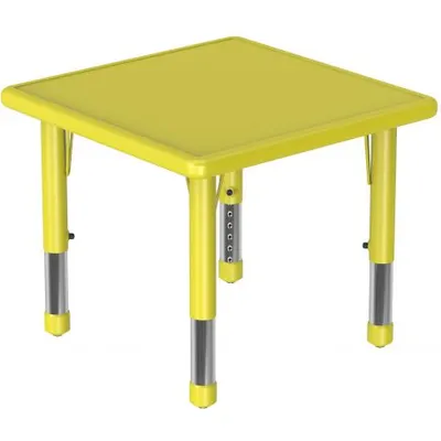 Masa galbena patrata din plastic reglabila mas 0-3 pentru gradinita