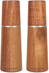 Set moară de sare și piper Cole & Mason - Marlow Acacia, 18,5 x 6 cm
