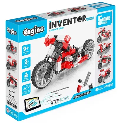 Constructor 5 în 1 Engino Inventor Mechanics - bicicletă