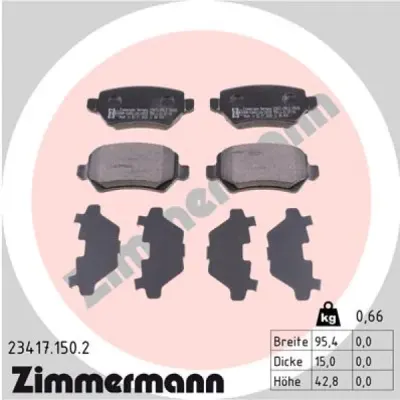 Set placute frana, frana disc ZIMMERMANN 23417.150.2