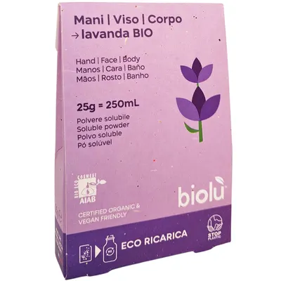Sapun lichid cu lavanda pudra - refill ecologic 25g Biolu