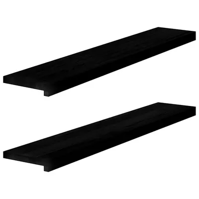 vidaXL Pervaz 2 buc lemn masiv de maro-negru 110x20x2 cm