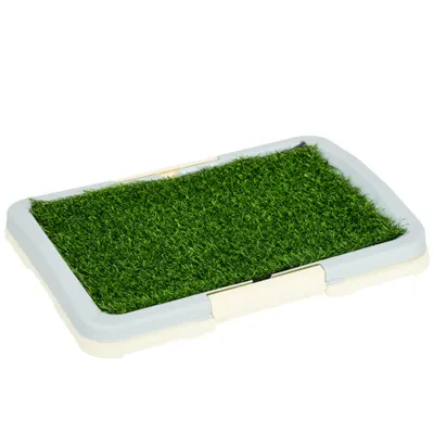 PawHut Toaletă pentru Câini 3 Straturi cu Gazon, Grilă și Tavă 46,5x34x5,5 cm | Aosom Romania