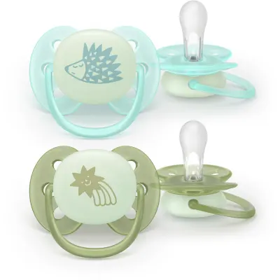 Philips Avent Ultrasoft Night SCF094/01 0-6m suzetă Neutral 2 buc