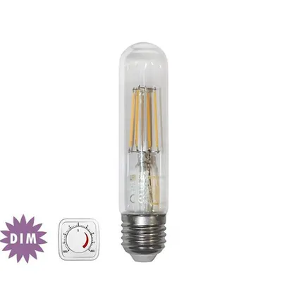 Bec decorativ tub transparent cu LED COG dimabil 6W (≈78w) lumina calda 780lm L 225mm