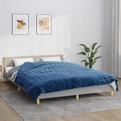 vidaXL Pătură cu greutăți, albastru, 200x225 cm, 13 kg, textil