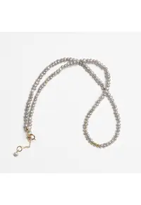 Colier din perle gri naturale si aur filat 14K - Cella