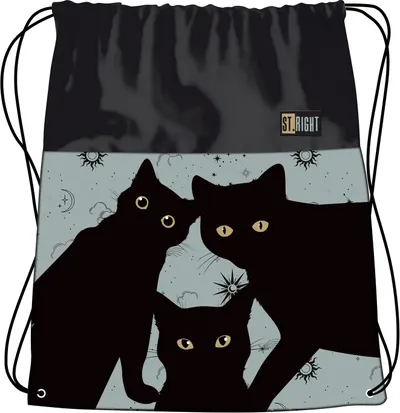 Geantă sport St. Right Night Cats - Cu șireturi
