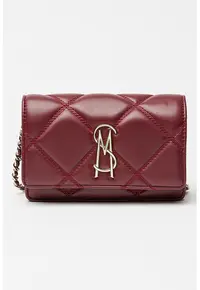 Geanta crossbody din piele ecologica cu aspect matlasat Endue - Rosu inchis