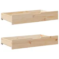 Gossi sertare de pat cu roti, 2 buc., 90x55x16 cm, lemn masiv de pin