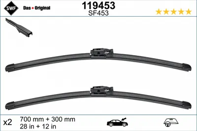 Lamela stergator fata (2 buc) Visioflex 700 300mm potrivit MITSUBISHI COLT VII; RENAULT CLIO V 06.19