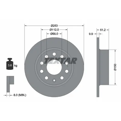 Disc frana TEXTAR 92120903