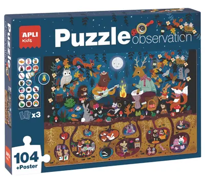 Puzzle de observatie Apli - In padure, cu afis