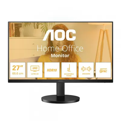 Monitor Consumer AOC U27B3AF, 27", 3840 x 2160 pixeli, Black, 3 ani Garantie
