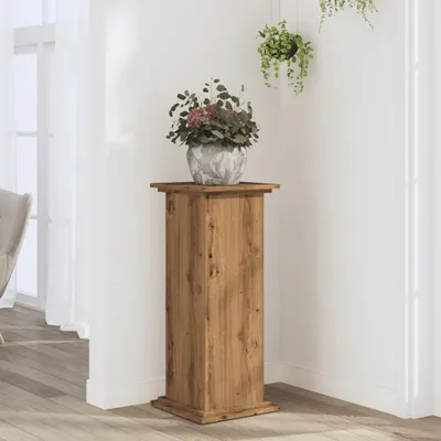 Gossi suport de plante stejar artizanal, 33x33x80 cm, lemn prelucrat