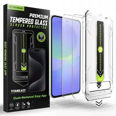 Folie de protectie Ecran Techsuit TitanGlass CrystalHD pentru Samsung Galaxy A37 5G / A36 A366, Sticla Securizata, Set 2 bucati
