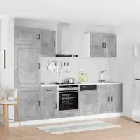 vidaXL Set dulapuri de bucătărie 7 piese „Kalmar” gri beton Lemn