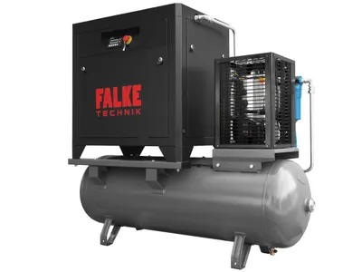 Compresor de aer profesional cu surub cu uscator de aer - 5.5kW, 850 L/min, 8-10-13bari - Rezervor 300litri - Falke-FKTG-P-5.5-300LCOMBO