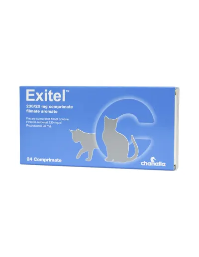 Deparazitare interna pentru pisici Exitel Cat 230 20mg 1 cpr folie