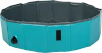 Piscina Pentru Caini, Plastic, Petrol/Gri 160 cm
