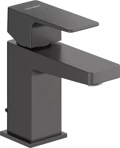 Baterie lavoar Duravit Manhattan MH1010001046, marime S, cartus ceramic, monocomanda, set evacuare cu tija, 138 mm, ventil, Negru mat