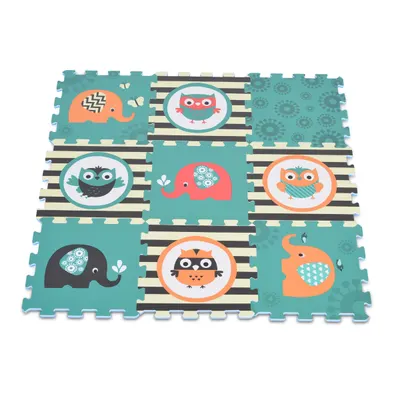 Covoras puzzle moale Moni - Bufnite si elefanti