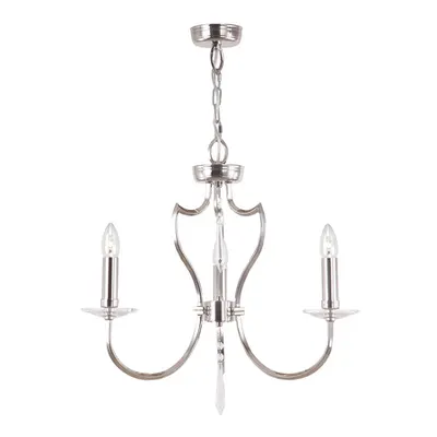 Corp de iluminat suspendat, lustra Pimlico 3 Light Chandelier – Polished Nickel