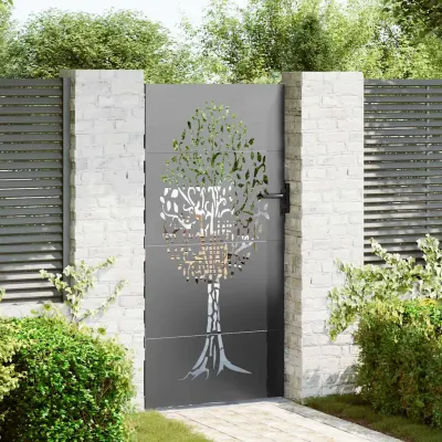 vidaXL Poartă de grădină 85 x 175 cm Oțel vopsit în pulbere Blocat