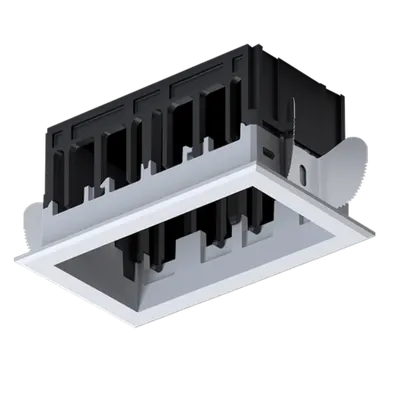 Modena 2 Module Recessed Box With Frame White