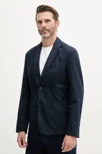 United Colors of Benetton sacou bărbătesc cu un singur rând de nasturi din amestec de in