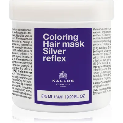 Kallos Coloring Hair Mask Silver Reflex Masca de par neutralizeaza tonurile de galben 275 ml