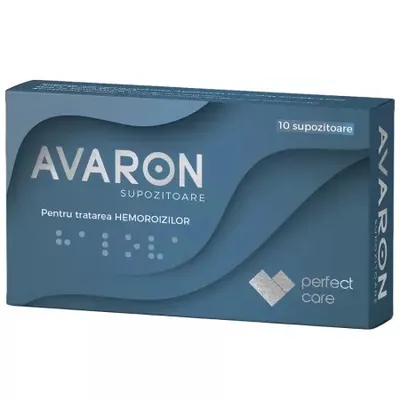 Supozitoare hemoroizi Avaron, 10 bucati, Perfect Care