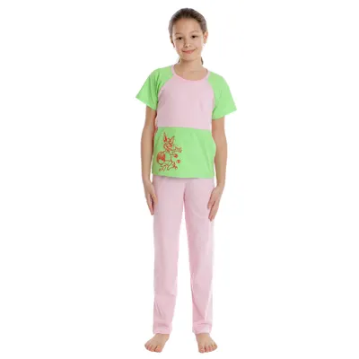 Pijama copii (fete) AP2520 roz/vernil, Andana | marimea 36 (9/10 ani)