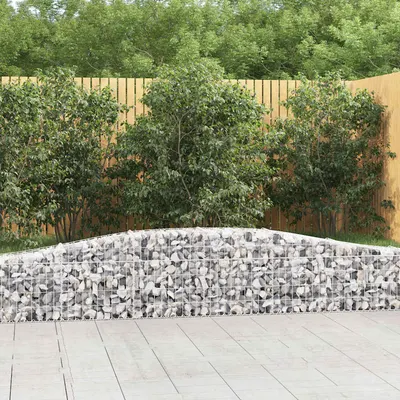 vidaXL Coșuri gabion arcuite 9 buc, 400x30x40/60 cm, fier galvanizat