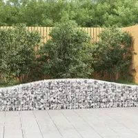 vidaXL Coșuri gabion arcuite 9 buc, 400x30x40/60 cm, fier galvanizat