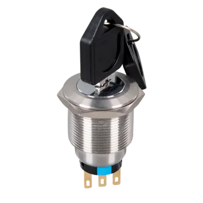 Two Position Key Switch With Arrest El-22y2 1no+1nc Ip65 Red